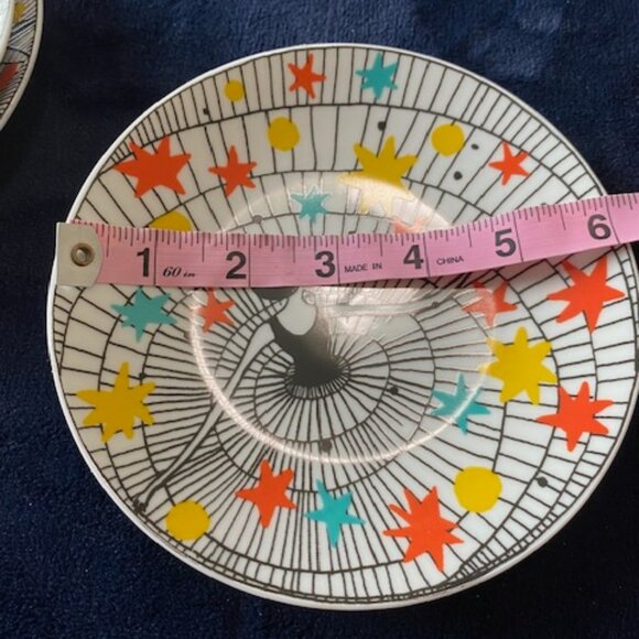 Vintage FRAGONARD PARFUMEUR Set 3 Festive Dancing Ladies Porcelain DESSERT PLATE - Picture 7 of 7